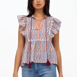 Oliphant Flirty Tie Top Floral Print - Women’s Size XS